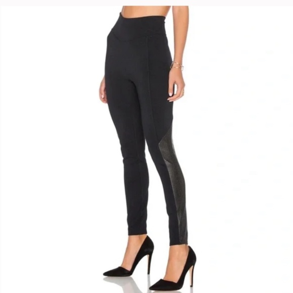 Spanx Perforated Faux Leather Leggings Size Med